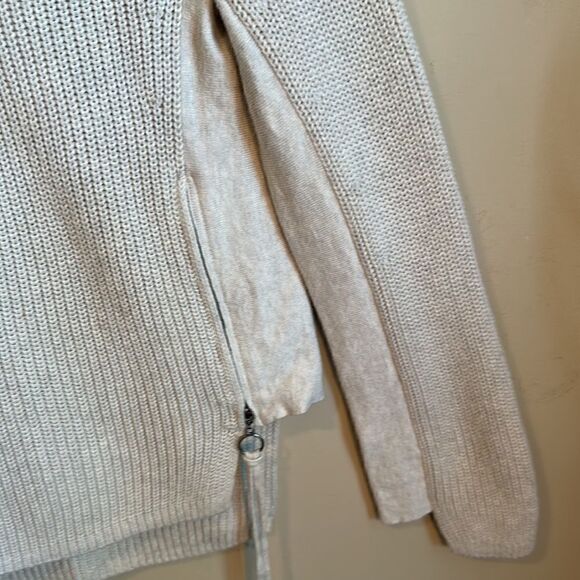 OUI RUBI JUMPER WITH ZIP Side Sweater 4 (cream/tan) - Picture 3 of 7